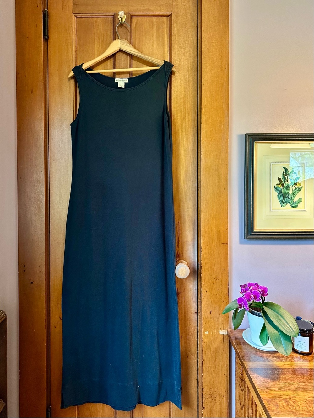 Classic Cotton Sleeveless Black Maxi Dress